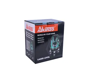 Akinzo Outil à main industriel auto-nivellement ligne transversale 360 niveau laser intérieur extérieur anti-poussière machine niveau laser rotatif