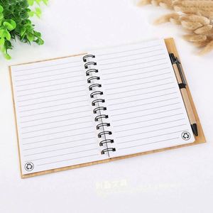 Ensemble cadeau de bloc-notes et porte-stylo en bois recyclé personnalisé avec motif grain de bois, impression UV/estampage, style créatif - Product Image 4