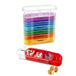 Popular Style Travel Pill Storage Pill Cases 7 Day Pill Box Easy-Taken Organizer Safe Food Grade Materials