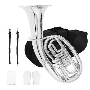 <span class=keywords><strong>Trombone</strong></span> basse mi plat en laiton nickelé avec 4 touches plates Instrument de <span class=keywords><strong>tuba</strong></span> à grand alésage - Product Image 1