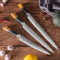Ensemble de couteaux de chef de cuisine japonais Ensemble de couteaux à sushi Manche en résine et bois stabilisé Couteau à sushi