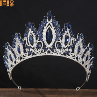 Couronne de cristal brillante de style baroque vintage européen et américain, accessoire de coiffure pour robe de bal, de concours de beauté, de défilé et de mariage