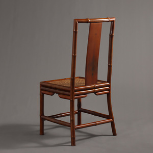 Chinese Style Red Bamboo High <b>Back</b> <b>Chair</b> Ming Style Zen Tea Room Furniture Living Room <b>Chair</b> - Product Image 3