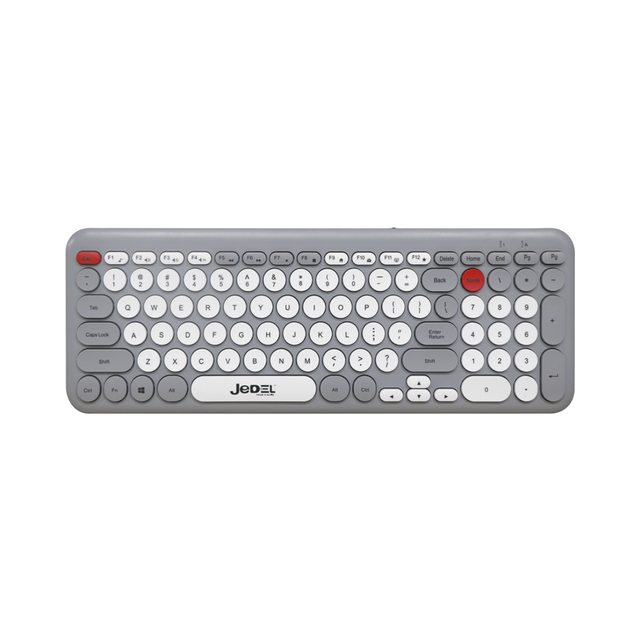 Retro Typewriter Round Key Chocolate Wired Keyboard 98 Keys BT Portable Keyboards for PC Laptop Win/iOS/Android