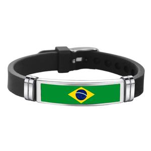 צמידי סיליקון סיטונאיים עם דגלים של ברזיל, ספרד, פורטוגל, אנגליה, אמריקה, קרואטיה ואיטליה - Product Image 5