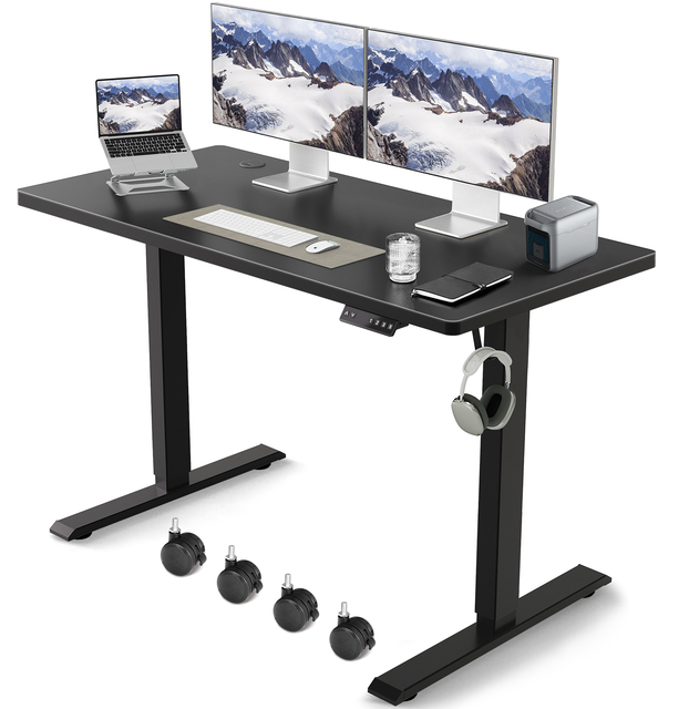 Essential Single Motor Computer Desk Height Adjustable Working Table for Home Office Home Desk Office Easy Build Computer Desk