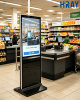 Pantalla Digital LCD HRAY de 65 Pulgadas, 60Hz, 1.07B Colores, 8 Bits, 50000 Horas, OEM ODM Personalizada para Supermercados y Tiendas Minoristas