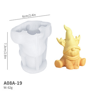 Molde de Silicona para Velas Aromáticas con Forma de Gato Enano Navideño en Forma de Corazón - Product Image 6