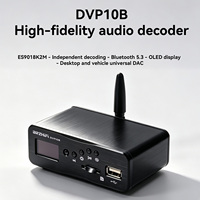 BRZHIFI DVP10B DAC HiFi, Decodificador de Audio ES9018K2M, DAC BT 5.3, Pantalla OLED, Receptor de Audio Digital Universal para Escritorio y Automóvil