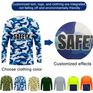 YOWESHOP, camisetas de trabajo de cuello redondo de manga larga personalizadas de alta visibilidad para hombres, diseño de camiseta cómoda para el lugar de trabajo de alta visibilidad - Product Image 3