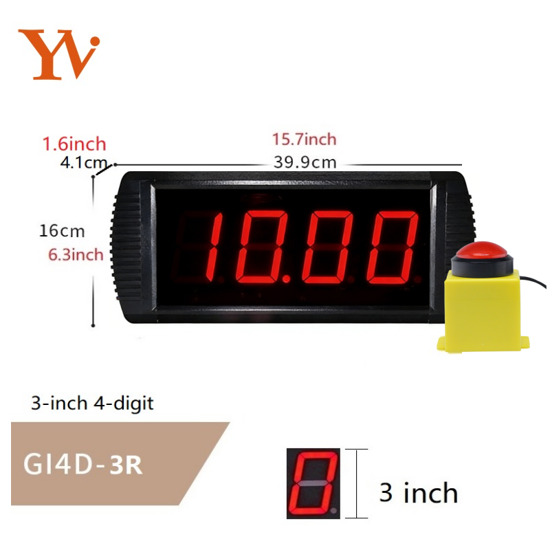 3 pouces 4 chiffres rouge