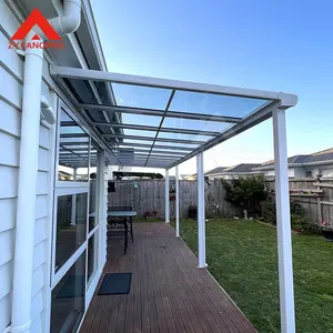 Balkon tente polikarbonat çatı ile su geçirmez ve rüzgar geçirmez alüminyum gölgelik