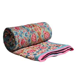 Jaipuri Luxury Quilt Indian Hand Block Printed Reversible Razai Soft Cotton Voile Patchwork Bedding Handmade <b>Duvet</b>/Blanket - Product Image 5