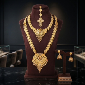 Wholesale 14K 18K 24K Gold Forming Combo Long Necklaces, Fashion Jewelry Set, Gold Plated Traditional Design Combo Jewelry Set. - Product Image 2
