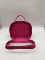 Pochette de maquillage transparente personnalisée, étanche, avec fenêtre, sac de toilette de voyage, PVC transparent avec cuir PU, sac de maquillage cosmétique