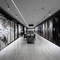 Foshan Lieferung Gesinterter Stein 900x1800 Glänzende Porzellan-Bodenfliese Gesinterter Stein Esstischplatte Große Platte für Tischplatte