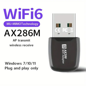 Adaptor <span class=keywords><strong>USB</strong></span> <span class=keywords><strong>WiFi</strong></span> 6 Adaptor Kartu <span class=keywords><strong>WiFi</strong></span> <span class=keywords><strong>USB</strong></span> Mini 2.4GHz Penerima Jaringan Nirkabel untuk PC/Laptop Windows7/10/11 - Product Image 1