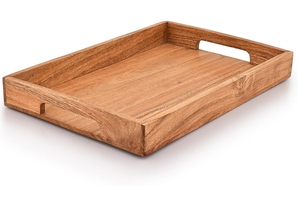 Plateau en bois de haute qualité avec poignées évidées dans la cuisine - Product Image 3