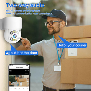 Caméra de surveillance extérieure Tuya 360 degrés étanche 4MP en mode couleur avec interphone vocal et stockage cloud - Product Image 4