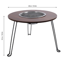 Barbecue portable de camping extérieur moderne de style coréen haut de gamme en alliage chromé antiadhésif 30x30cm Mosle