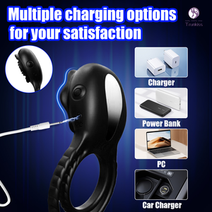 Hot Selling Rose Vibrerende Haan Ring Volwassen Geslachtsproduct 9 Frequentie Trillingen Duurzaam Waterdicht Siliconen Materiaal Penisring - Product Image 6