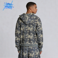 Hoodie Pria Kain Terry Fleece Katun French Terry Tebal 400GSM 500GSM 600GSM Bordir Musim Dingin Kustom dengan Ritsleting
