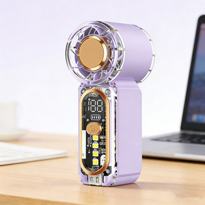Mini Portable Fan With Digital Display Foldable USB Rechargeable Brushless Motor Long Battery Life For Outdoor Students - Product Image 3