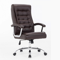 Chaise de bureau exécutive en cuir noir rétro personnalisée pour la maison, chaise de bureau en cuir PU
