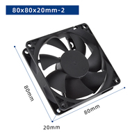 8020-2 Elektrischer DC 80x80x20mm Kanal-Axialventilator Kugel-/Hydrauliklager 70.000 Stunden 12/24V Kunststoffblätter OEM ODM