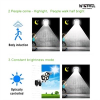 Caméra de sécurité solaire avec détecteur de mouvement, allumage automatique crépuscule/lever du soleil, antivol, pour mur, jardin, route, cour, extérieur, LED 16W, éclairage chaud 3500K