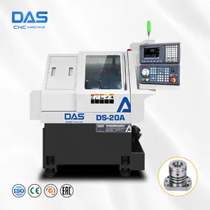 Mesin bubut Cnc DS-20A Mini, bubut Cnc pengontrol Taiwan dengan pengumpan Bar multifungsi tunggal Horizontal