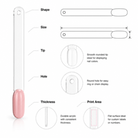 Échantillon de couleur d'ongles en acrylique personnalisé, bâtonnet transparent pour échantillon de vernis, carte de couleurs de salon avec trou et espace pour logo pour salon de manucure