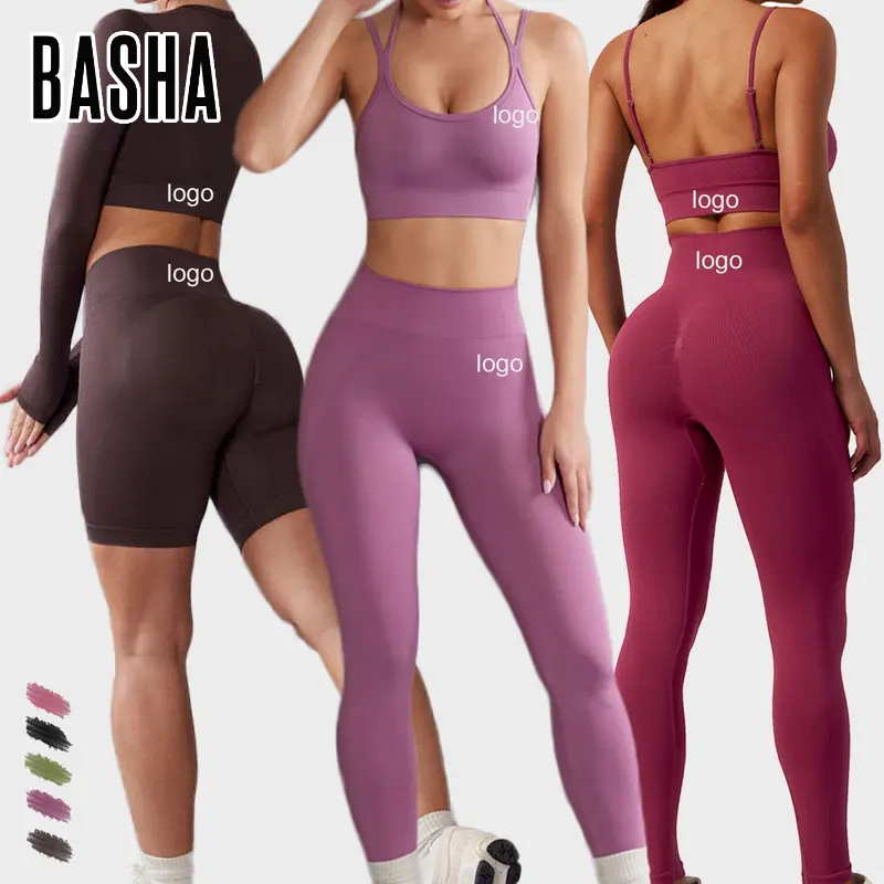 Vêtements de yoga sans couture Soutien-gorge de sport pour femmes Manches longues Running Fitness Vêtements Leggings Fitness Ensembles de yoga sans couture