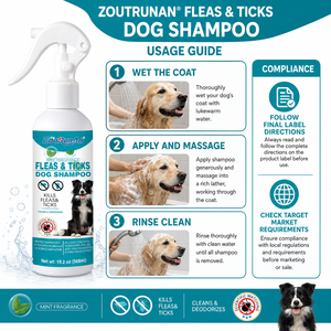 Champú para Perros Zourunan con Aroma a Menta, Limpiador y Desodorante, Botella con Pulverizador de 568 ml - Product Image 3
