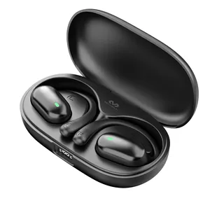 Auriculares de conducción ósea inalámbricos de oído abierto, auriculares para juegos con pantalla Digital LED, auriculares BT5.3 con clip para oreja, auriculares de conducción ósea