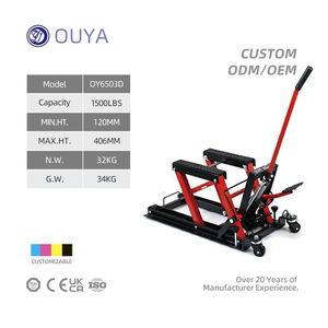 Lève-<span class=keywords><strong>moto</strong></span> hydraulique robuste de 1500 lb, design pliable avec roues pour diverses applications de levage - Product Image 1