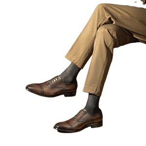 A.N.M.bullock Men's Spring Summer Genuine Leather Shoes <b>Pointed</b> Toe Business Dress Lace-Up Closure Four-Joint Oxford Wedding - Product Image 1