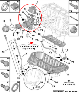 Масляный фильтр 9650348180 двигателя OE 1103N3 в сборе для Peugeot 3008 307 308 408 508 Citroen C4 C5 2,0 - Product Image 2