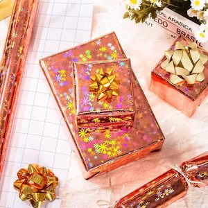 Rose Gold Wrapping <b>Paper</b> <b>Roll</b> 17 Inch X 33 Feet Holographic Floral Shiny Iridescent Gift <b>Wrap</b> for Birthday Christmas Anniversary - Product Image 4