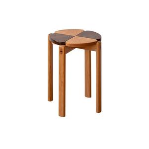 Taburete Trébol de Cuatro Hojas, Madera de Cerezo Maciza, Apilable, Redondo, para Sala de Estar y Uso Doméstico - Product Image 5