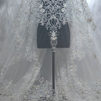 Nouvelle dentelle haut de gamme faite à la main pour rideaux, broderie de sequins, perles, robes de mariée et vêtements pour enfants