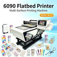 Printer UV Flatbed 6090 A3 UV Flat A4 UV Flex Label Printing Otomatis Multifungsi Fungsi Silinder 3200U Kepala Cetak XP600