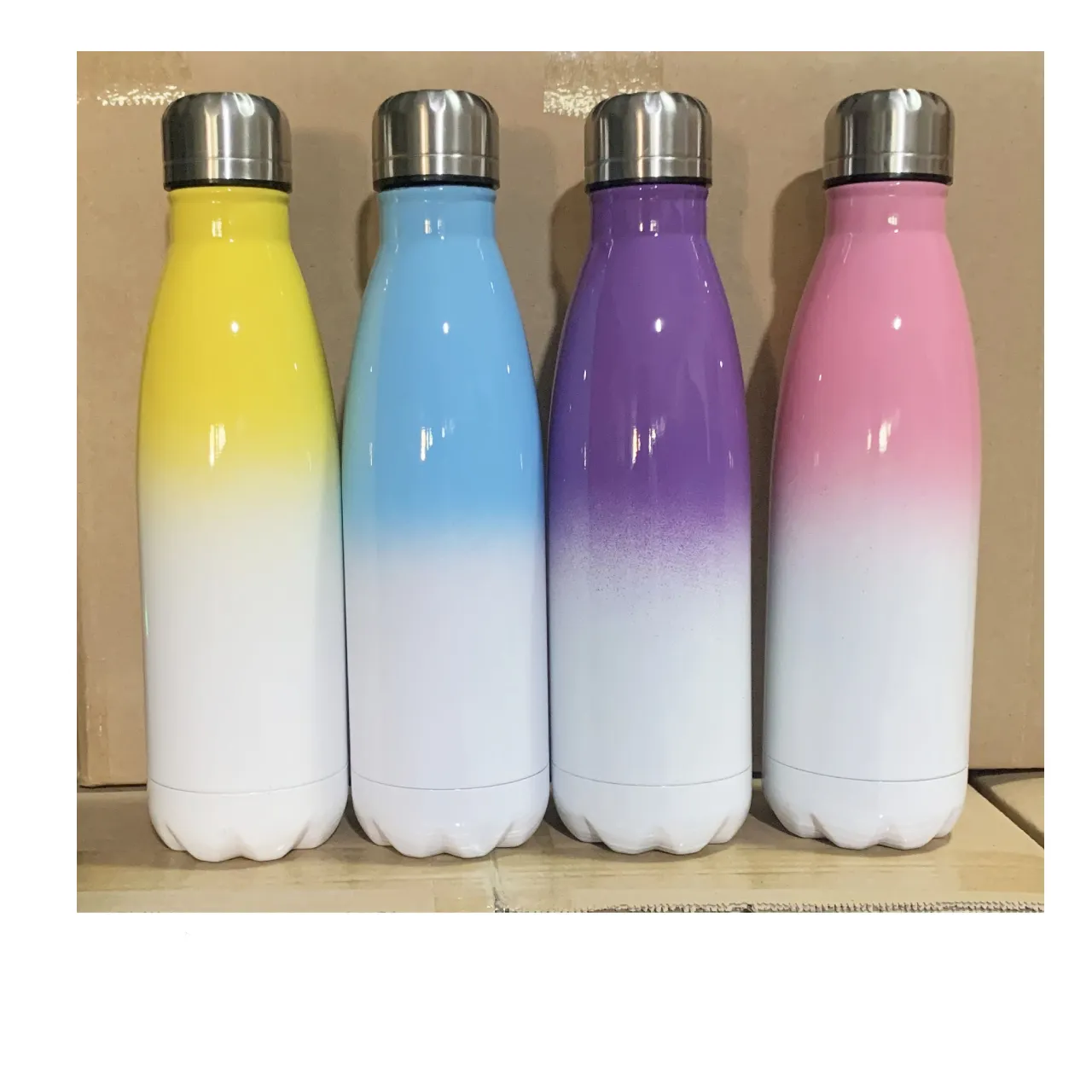 Сублимационная пустая термовакуумная фляжка, Изолированная бутылка для напитков, бутылки для воды из нержавеющей стали в форме колы с пользовательским логотипом