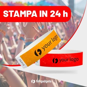 Bracelets promotionnels Tyvek blancs imprimés numériquement, résistants à la déchirure, pour salons professionnels - Product Image 1