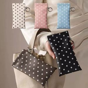 Korean Fashion PU Leather Sunglasses Case Portable Self-Closing Eyeglasses Pocket with Keychain Soft Glasses Holder Travel <b>Gift</b> - Product Image 1