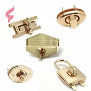 Lihui Groothandel Custom Design Pers Handtas Slot Hardware Lederen Tassen Twist Lock Handtas Goud Metalen Draai Slot Voor Tassen