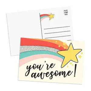 Myway Wholesale 60pcs High Quality Printed Paper Postcards Custom Positive Affirmation Thank You Cards for Business Use