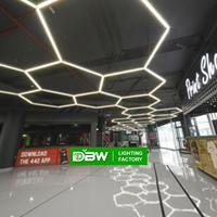 Lumière LED hexagonale hexagonale hexagonale en nid d'abeille RVB Feux de voiture Grille de feux de travail LED Garage Plafond Atelier