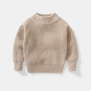 Ensemble de vêtements en tricot personnalisé deux pièces unisexe pull et pantalon en coton intégral pour bébés et enfants - Product Image 3