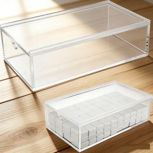 Premium Clear Acrylic Mahjong <b>Storage</b> Case Customizable <b>Stackable</b> <b>Box</b> Lid for Tile <b>Storage</b> Home Display - Product Image 4